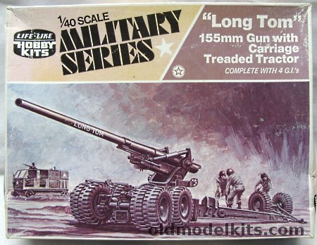 Life-Like 1/40 Long Tom 155mm Gun with Carriage and High Speed Tractor (ex-Adams), 09660 plastic model kit